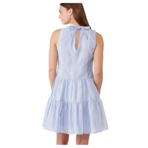 Calvin Klein Striped Cotton Tiered Dress